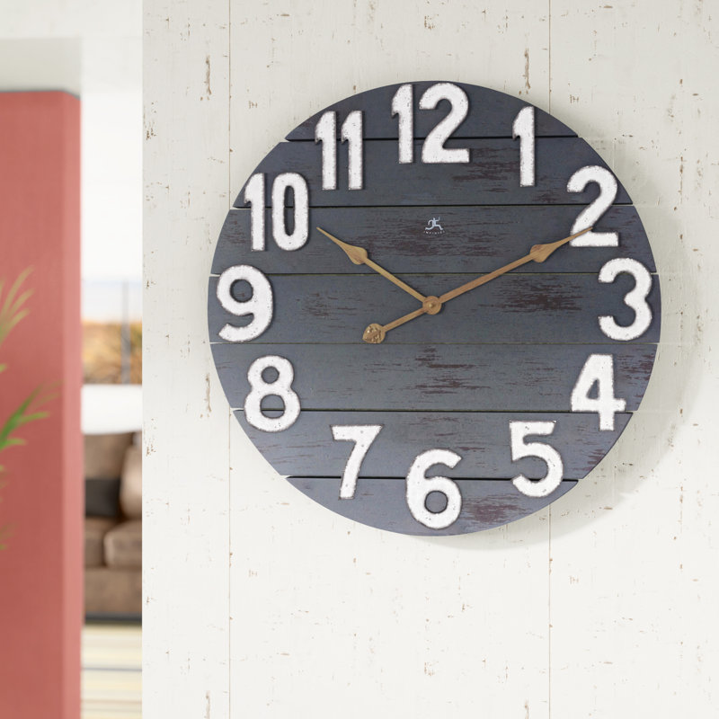 Laurel Foundry Modern Farmhouse 23.75" Round Gray/White Wall Clock